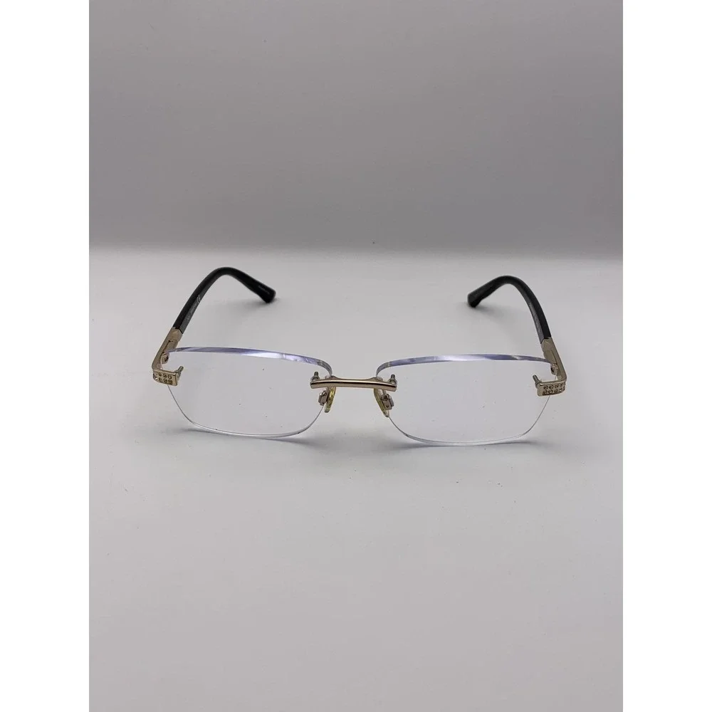 Swarovski Eyeglasses DARA SW 5089 56-14-135 Gold Black Rimless w/Case Frame Only